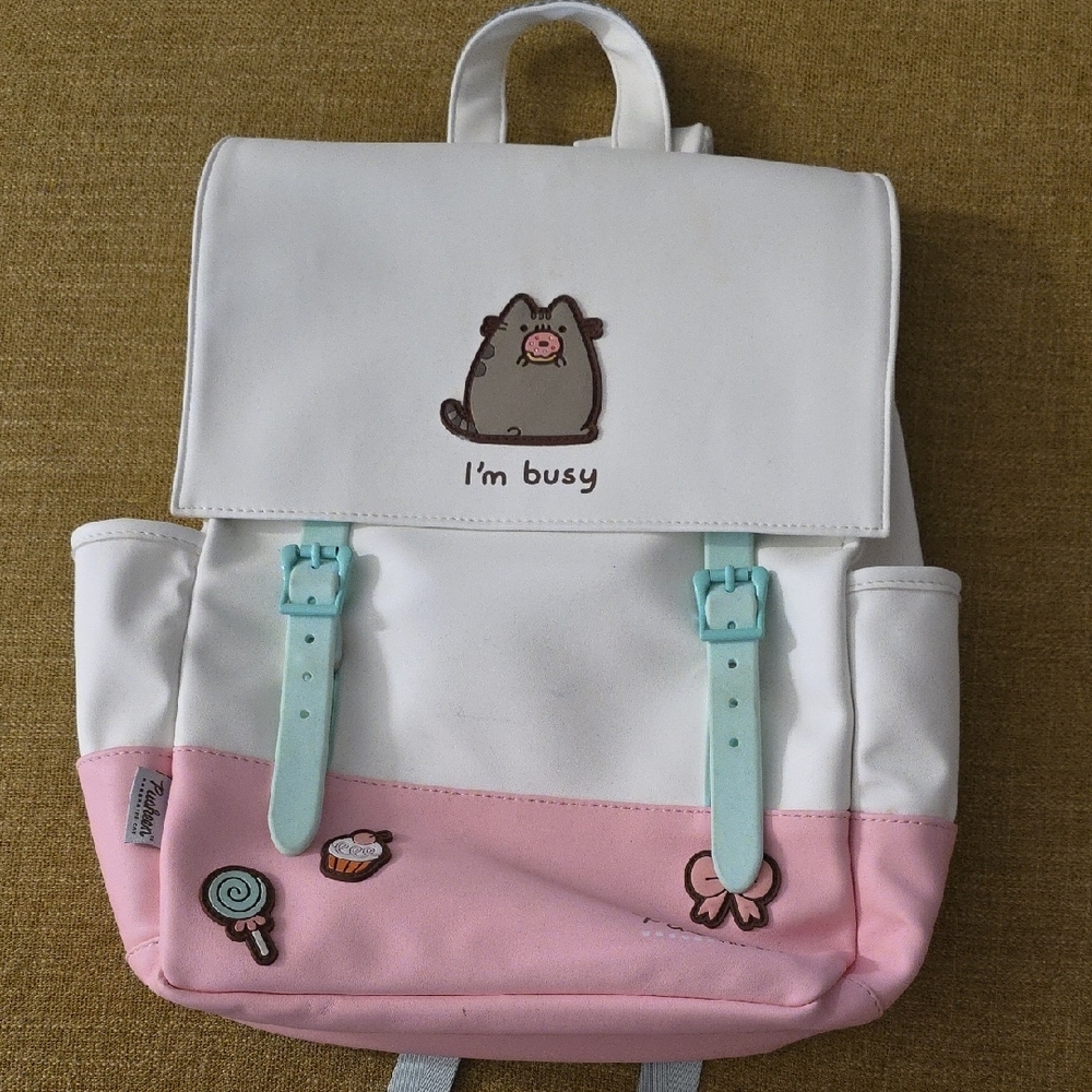 Pusheen EUC Kids White and Pink Backpack